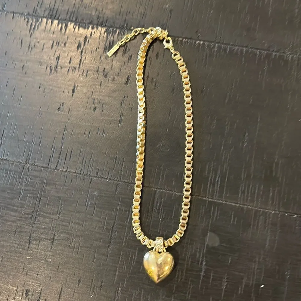 SUGARFIX by BaubleBar Puffy Heart Pendant Necklace - Gold Tone Rhinestone​
